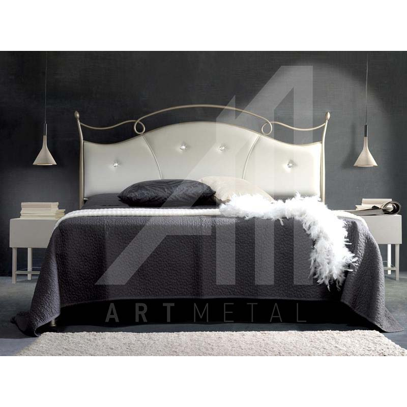 μεταλλικό κρεβάτι με ντυμένο κεφαλάρι Art 3013-012